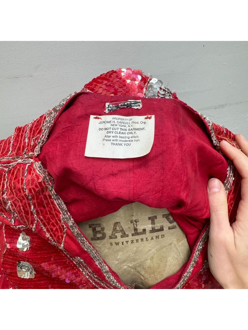 Vintage Broadway Costume 70s Red Sequin Beaded Butterfly Silk Fairy Top 3 - Picture 8 of 8
